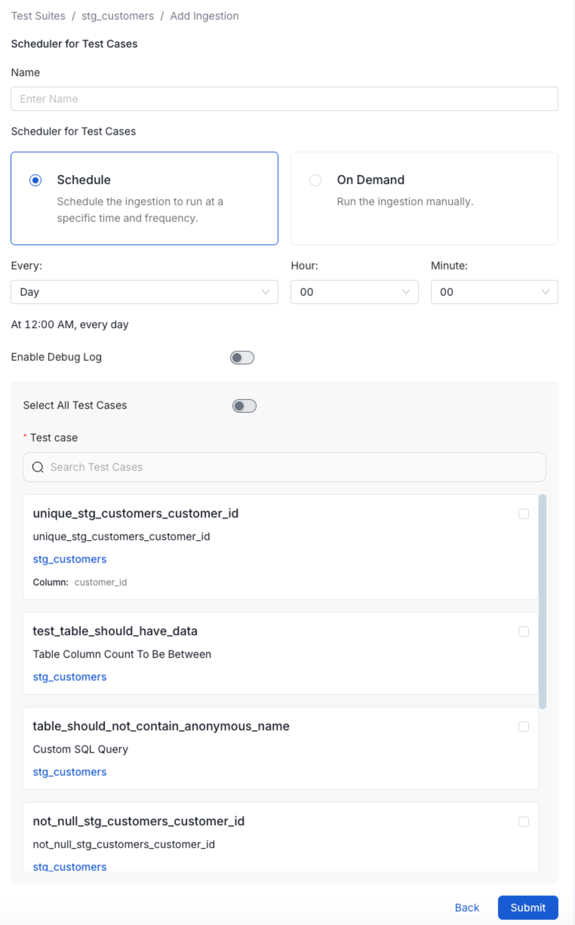 Schedule you test execution