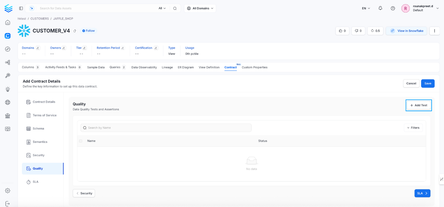 Adding data quality tests